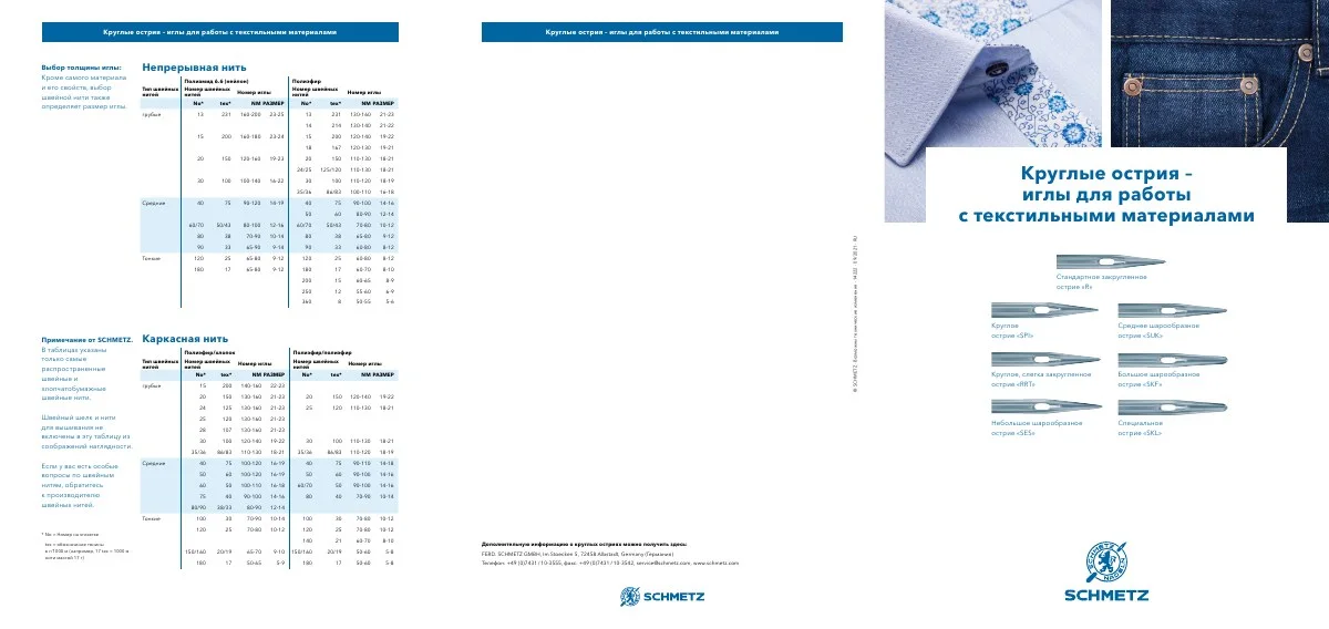 PDF preview: Round points: selection for textile materials