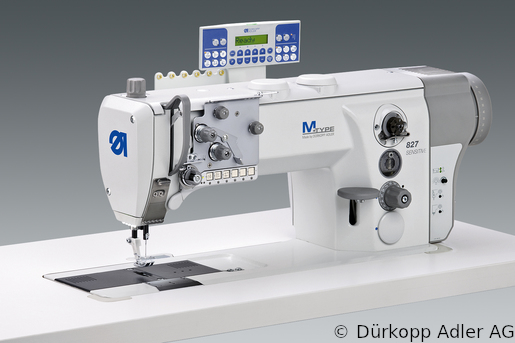 827-160122-M Одноигольная швейная машина с плоской платформой, с нижним и игольным продвижением материала. С прямым встроенным приводом DA Direct Drive с блоком управления DAC classic и пультом управления OP1000.  M-TYPE (0827 990201 015)