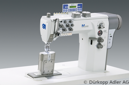 868-290341-M Dürkopp Adler 2-Needle lockstitch post bed bottom feed, needle feed and alternating foot top feed, integrated sewing drive sewing machine (0868 990210 008)