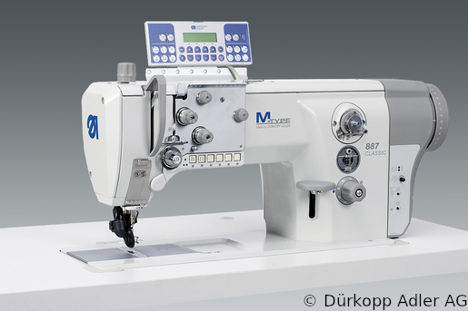 887-160122-M Одноигольная швейная машина челночного стежка с плоской платформой с верхним и нижним роликовым и игольным продвижением материала Встроенный привод M-TYPE (0887 990203 018)