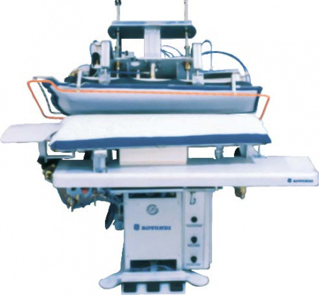 Rotondi FRV E-33 Single legger press with vertical full back movement. Head divided into three steam chambers and LEONARDO computer