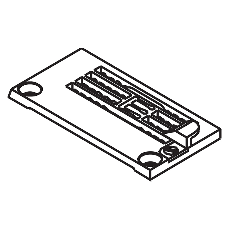 14-854G Needle Plate with Fabric Guide — Needle Plate with Fabric Guide for Kansai Special Coverstitch Machine Suitable for machine: