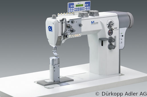 868-390322-M Dürkopp Adler 1-Needle lockstitch post bed bottom feed, needle feed and alternating foot top feed, integrated sewing drive sewing machine (0868 990225 011)