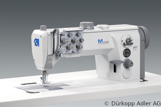 867-290020 Dürkopp Adler 2-Needle lockstitch flatbed bottom feed, needle feed and alternating foot top feed sewing machine (0867 990007 070)