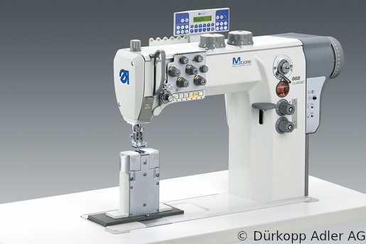 868-290322-M Dürkopp Adler 2-Needle lockstitch post bed bottom feed, needle feed and alternating foot top feed, integrated sewing drive sewing machine (0868 990209 051)