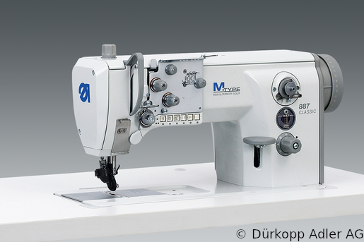 887-160122 Одноигольная швейная машина челночного стежка с плоской платформой с верхним и нижним роликовым и игольным продвижением материала  (0887 990003 037)