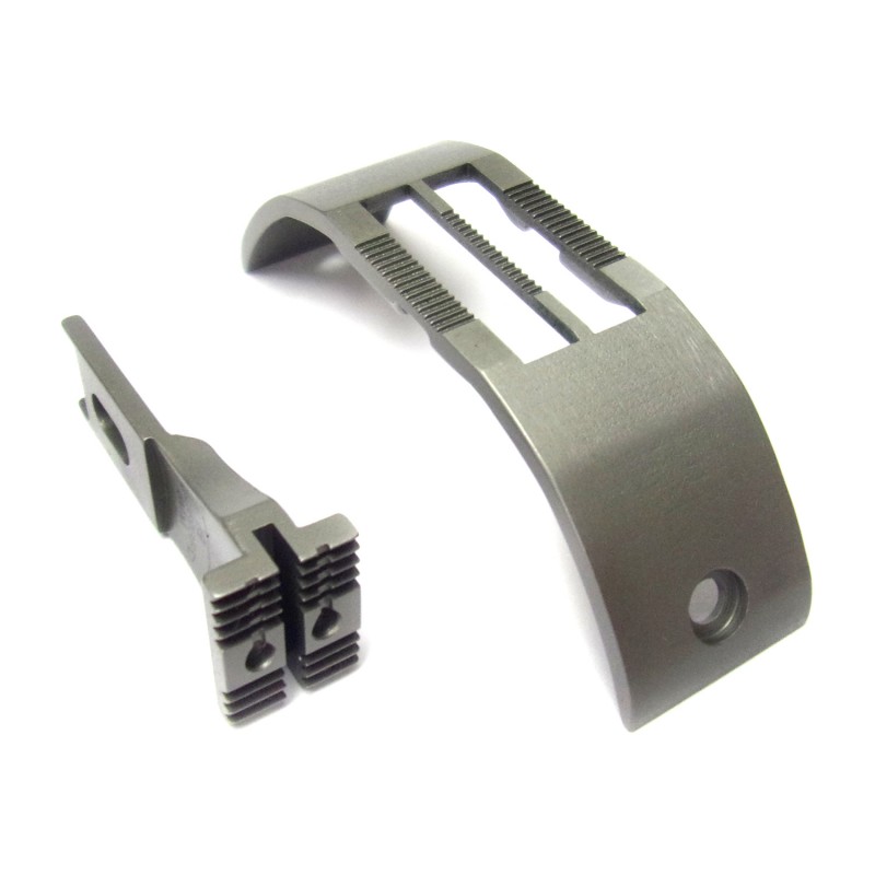 KH269-DNP/DFD Needle Plate + Feed Dog — Regular needle plate and feed dog set for Durkopp Adler 269 double needle machine