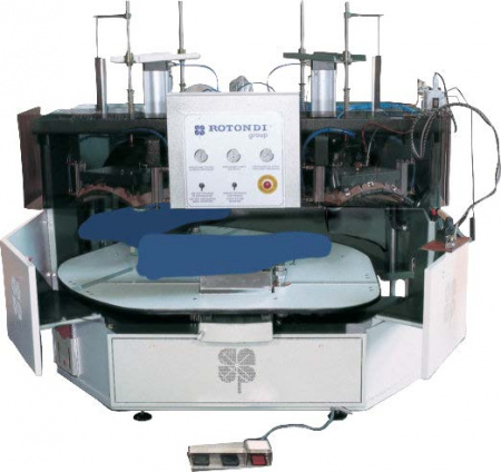 Rotondi 12RD U-315 Carousel ironing press, 120 degree rotation for L&R sides and back of Ladies Jacket. Equipped with Leonardo computer and precision pressing device