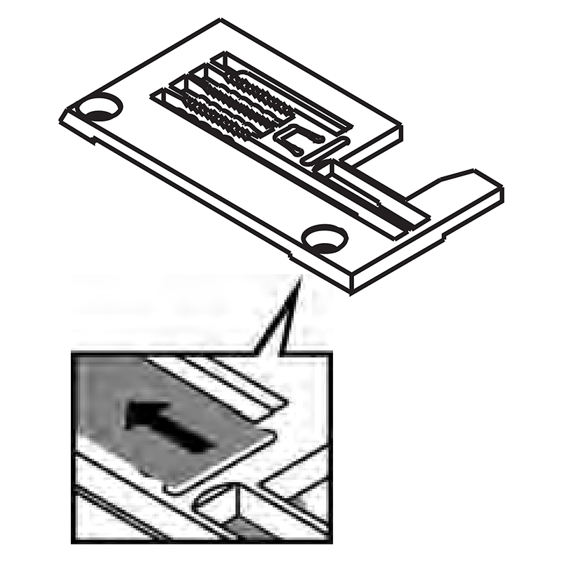257050B48A Needle Plate — Needle Plate for Pegasus Coverstitch Machine Suitable for machine: