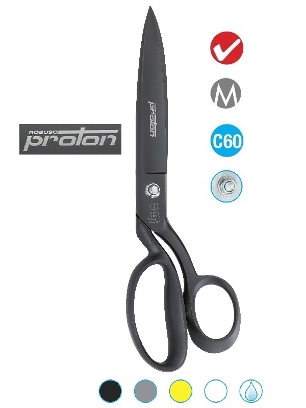 Solingen scissors for cutting impregnated aramid, carbon, and glass fabrics, ROBUSO-proton 1024/S/10".