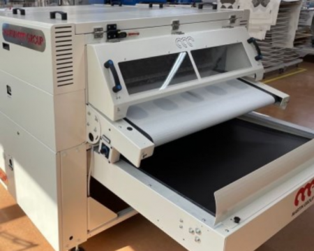 MARTIN GROUP OTX140R Fusing machine with return belt sysem for outerwear, shirts, leather and automotive, working width 1400 mm