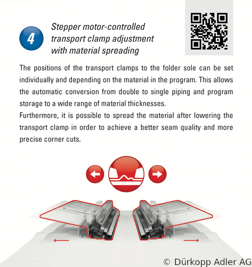 755- Dürkopp Adler 2-Needle lockstitch runstitching of piped pockets, flap pockets and welt pockets (0755 991002 008)
