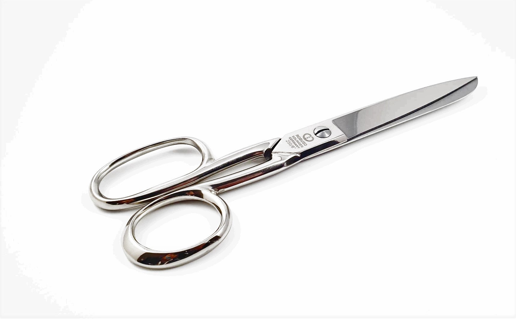 Швейные ножницы ROBUSO 250/E/8" с одним длинным ушком, никелированные