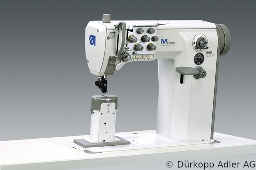 888-260122 Dürkopp Adler 2-Needle lockstitch post bed wheel feed, needle feed and top driven roller presser also during backtacking, integrated sewing drive sewing machine(0888 990004 065)