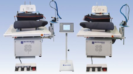 Rotondi FRV U-315 Vertical full back presses for L&R sides and back of ladies kjacket. Equipped with Leonardo computer and precision pressing device