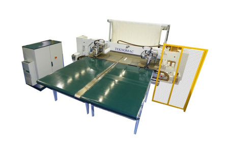 Teknomac TK 491 Mattress Panel Cutting/Serging Machine