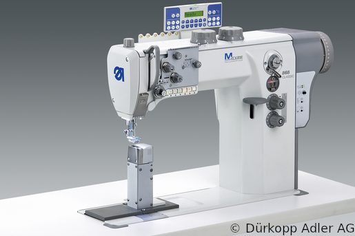 868-190322-M Dürkopp Adler 1-Needle lockstitch post bed bottom feed, needle feed and alternating foot top feed, integrated sewing drive sewing machine (0868 990203 031)