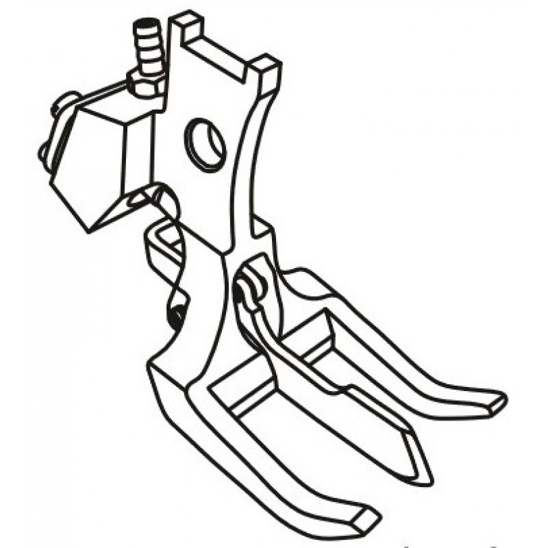 KP1296AO-N11 Pneumatic Center Guide Foot — Pneumatic Center Guide Foot Stitch length : 11mm Outside foot presser length : 24mm Center guide pressure adjustable