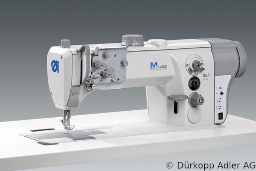 867-190020-M Dürkopp Adler 1-Needle lockstitch flatbed bottom feed, needle feed and alternating foot top feed, integrated sewing drive sewing machine (0867 990201 010)