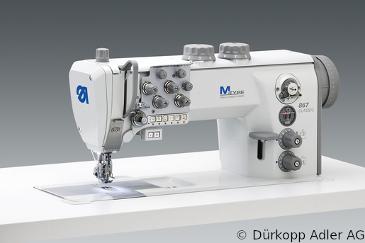 867-490322 Dürkopp Adler 2-Needle lockstitch flatbed bottom feed, needle feed and alternating foot top feed sewing machine (0867 990050 024)