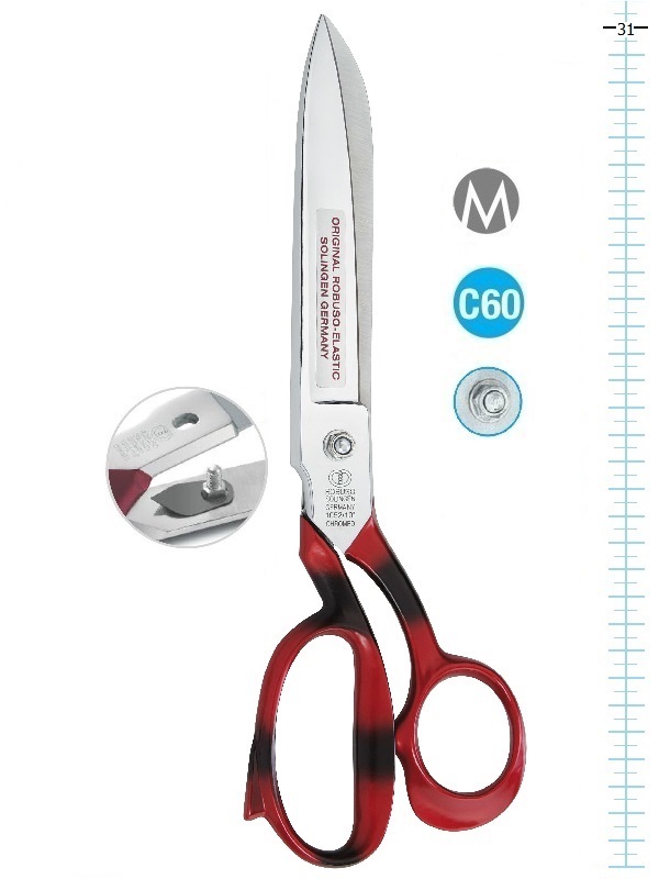 ROBUSO-ELASTIC 1053/CR. Solingen scissors for cutting slippery and stretchy fabrics
