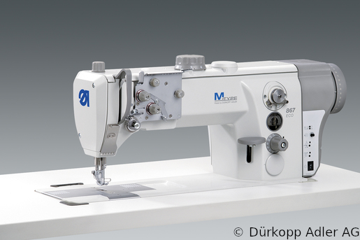 867-190040-M Dürkopp Adler 1-Needle lockstitch flatbed bottom feed, needle feed and alternating foot top feed, integrated sewing drive sewing machine (0867 990202 014)