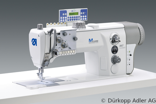 867-190125-M Одноигольная машина челночного стежка с плоской платформой. Нижний, игольный транспортеры и верхний альтернирующий транспортер лапка  Встроенный привод M-TYPE  (0867 990223 013)