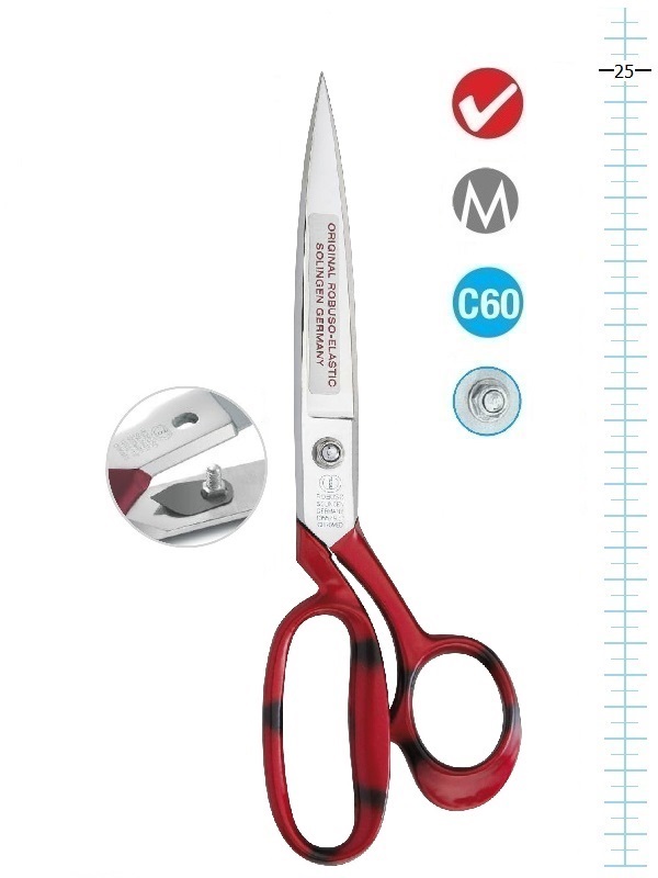 ROBUSO-ELASTIC 1055/CR. Solingen scissors for cutting slippery and stretchy fabrics