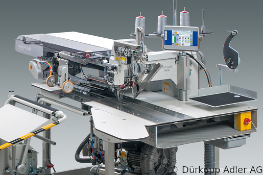 756- Dürkopp Adler 2-Needle lockstitch runstitching of piped pockets, flap pockets and welt pockets camp transport sewing automat (0756 991001 008)